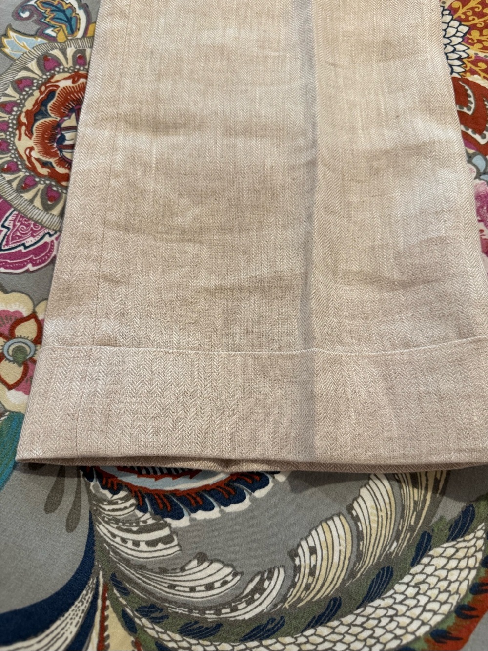 J. Crew Flax Color Herringbone 100% Linen Trousers - Picture 5 of 12